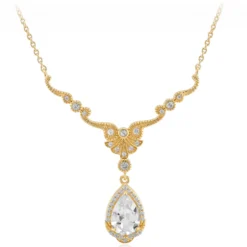 Weißer Topas-Silbercollier