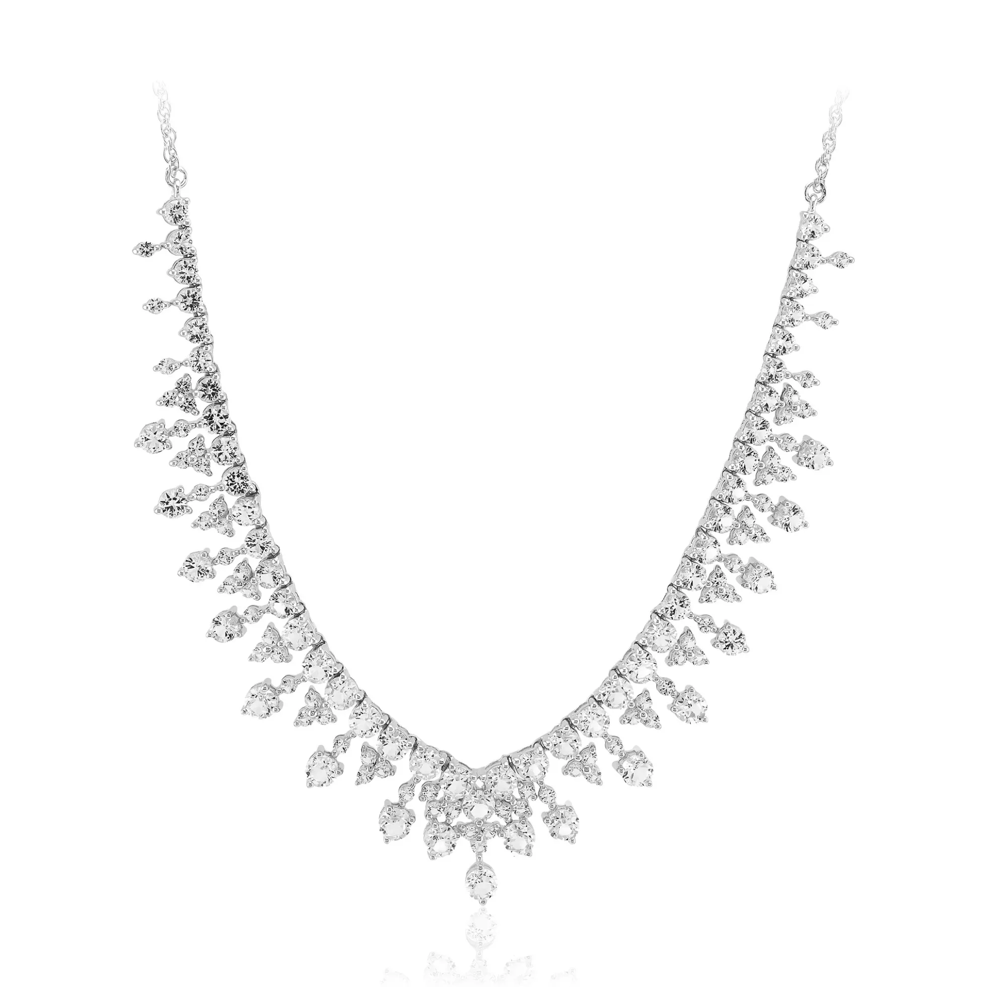Weißer Topas-Silbercollier