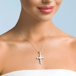Weißer Topas-Silberhalskette