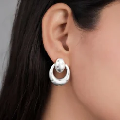 Weißer Topas-Silberohrringe
